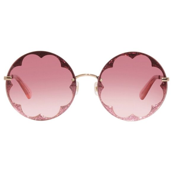 NWOT Kate Spade pink red glitter flower outline lens sunglasses - Picture 5 of 13